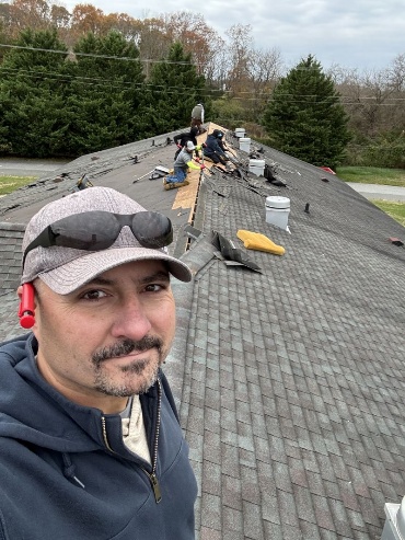 Roofing work in progress
